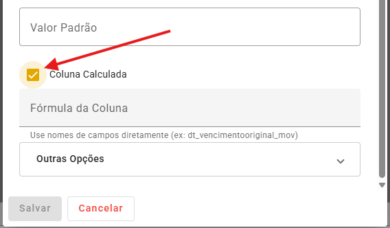 coluna calculada Coluna calculada