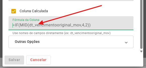 coluna calculada Coluna calculada