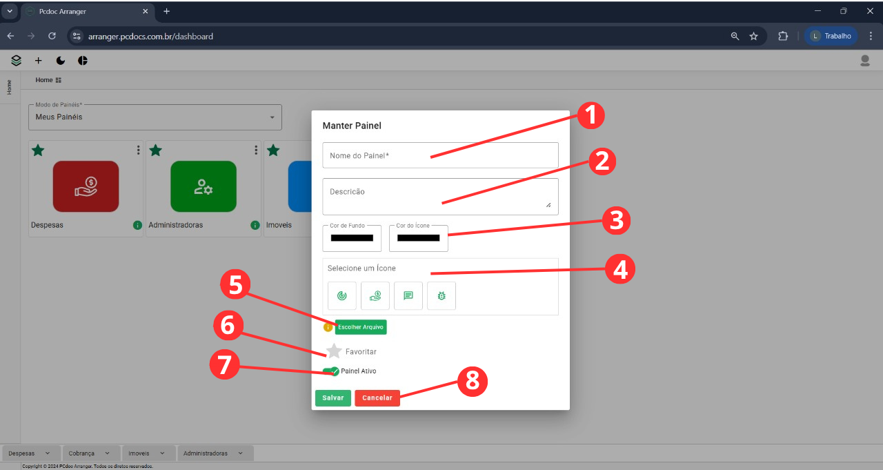 criar painel criar painel