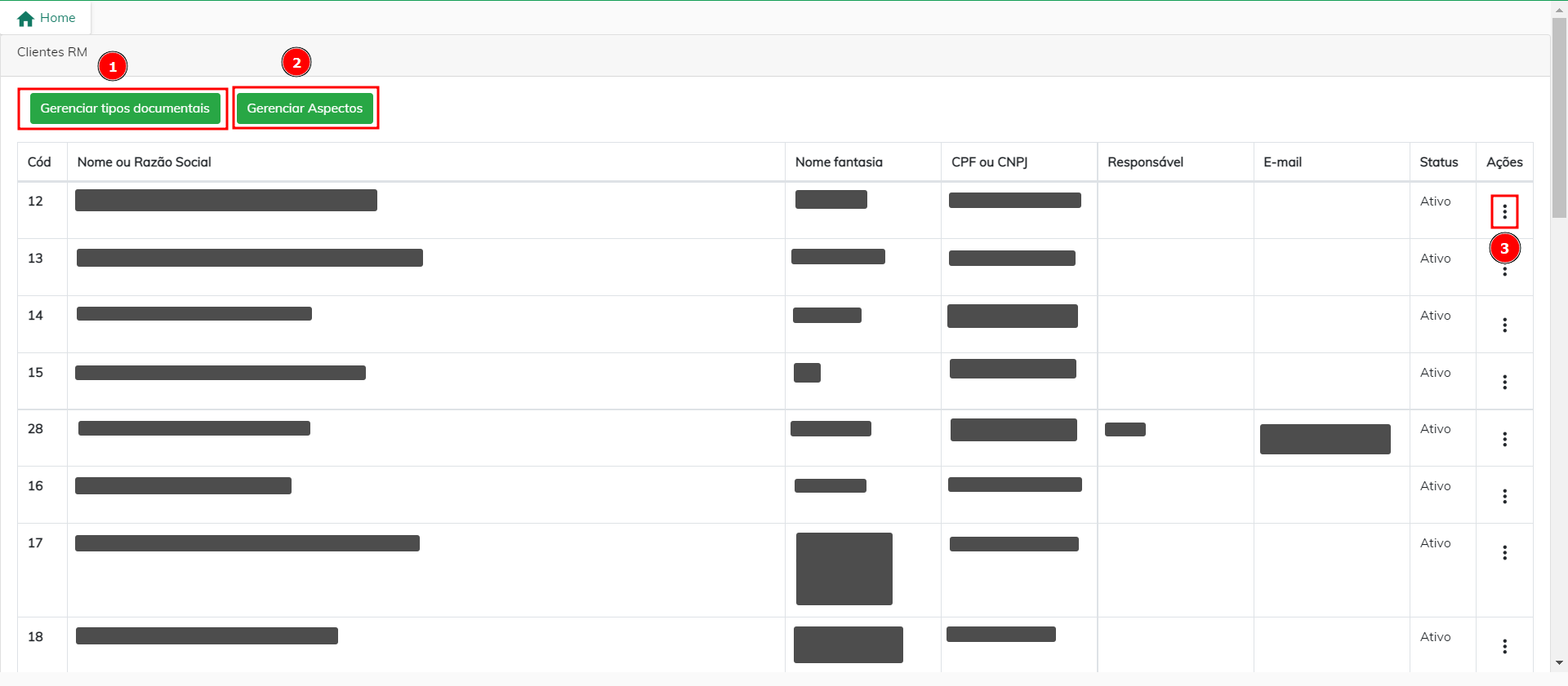 Configuracao do cliente